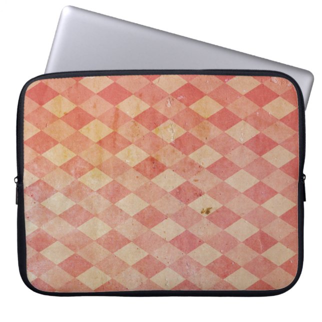 Red Diamond Grunge Laptop Computer Sleeve (Vorderseite)