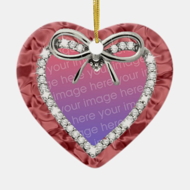 Red Diamond Heart Frame Ornament (Vorne)