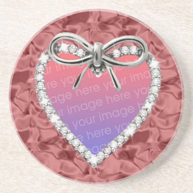 Red Diamond Heart Frame Untersetzer (Vorne)