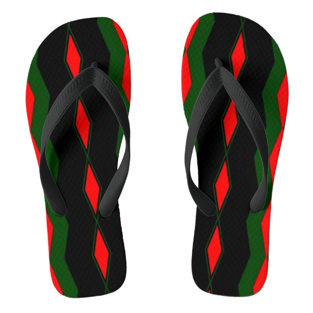 Red Diamonds Flip Flops (Fußbett)