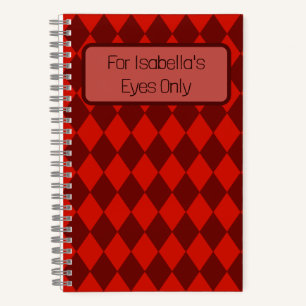 Red Diamonds My Eyes Only Journal Notizbuch