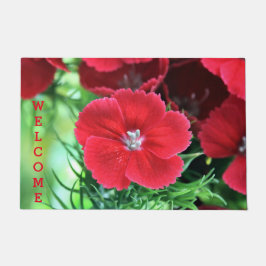 Red Dianthus Door Mat Fußmatte