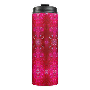 Red Dianthus Ikat 4 Thermosbecher