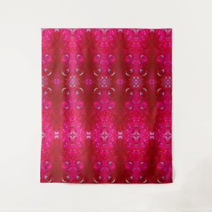 Red Dianthus Ikat 4 Wandteppich