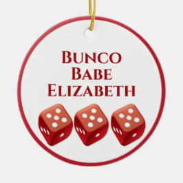 Red Dice Bunco Christmas Keramik Ornament