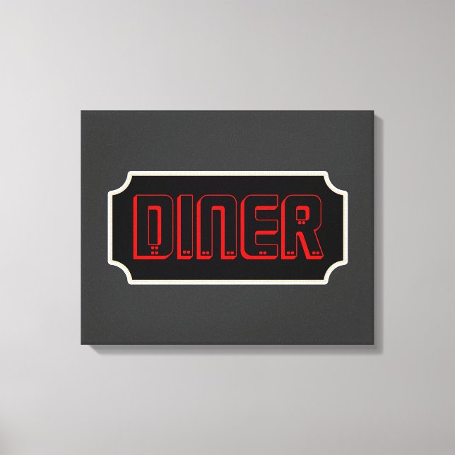 Red Diner Sign Leinwand (Vorderseite)