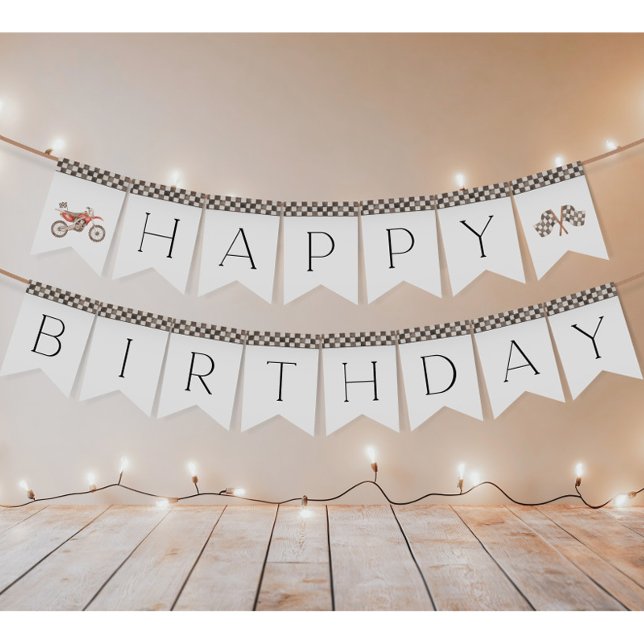 Red Dirt Bike Bunting Banner (Von Creator hochgeladen)