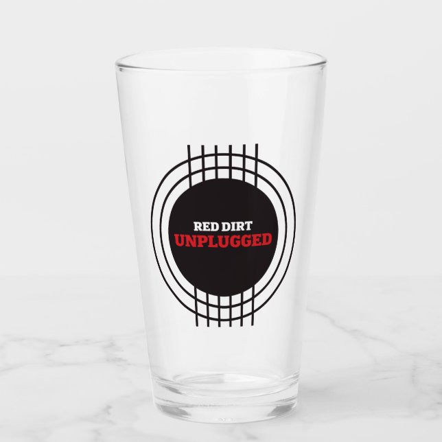 Red Dirt Unplugged Titre Logo Pint Verre (Devant)