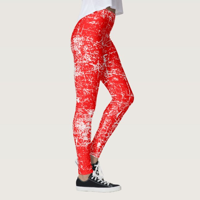 Red Distressed Look Leggings (Rechts)