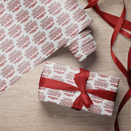 Red Distressed Modern Class of Wrapping Paper Geschenkpapier
