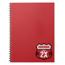 Red Distressed Seniors Road Sign Notizblock