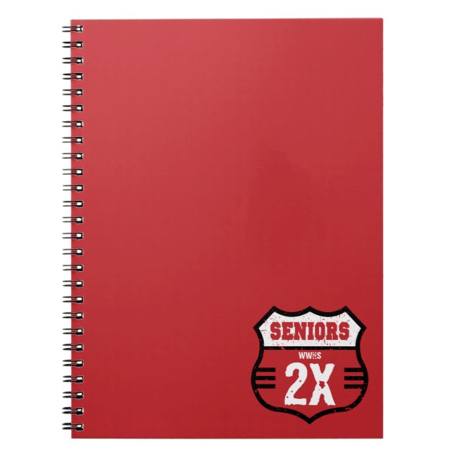 Red Distressed Seniors Road Sign Notizblock (Vorderseite)