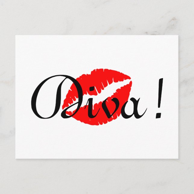 Red Diva Kiss Postkarte (Vorderseite)