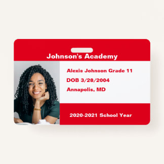Red Do it you self Custom Homeschoor Foto Ausweis