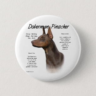 Red Doberman History Button