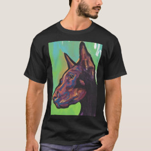 Red Doberman Pinscher Dog Bright Pop Dog T-Shirt