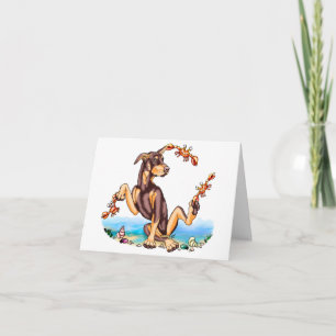 Red Doberman Pinscher Kinda Crabby Note Card Karte