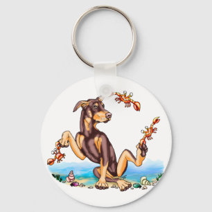 Red Doberman Pinscher Kinda Crabby Schlüsselanhäng Schlüsselanhänger
