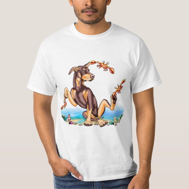 Red Doberman Pinscher Kinda Crabby Tee Shirts (Vorderseite)