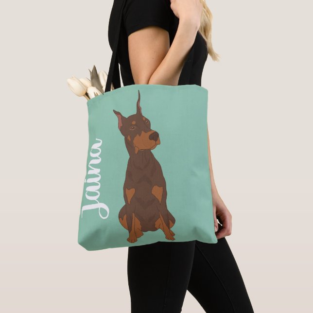 Red Doberman Pinscher Tasche (Von Nahem)