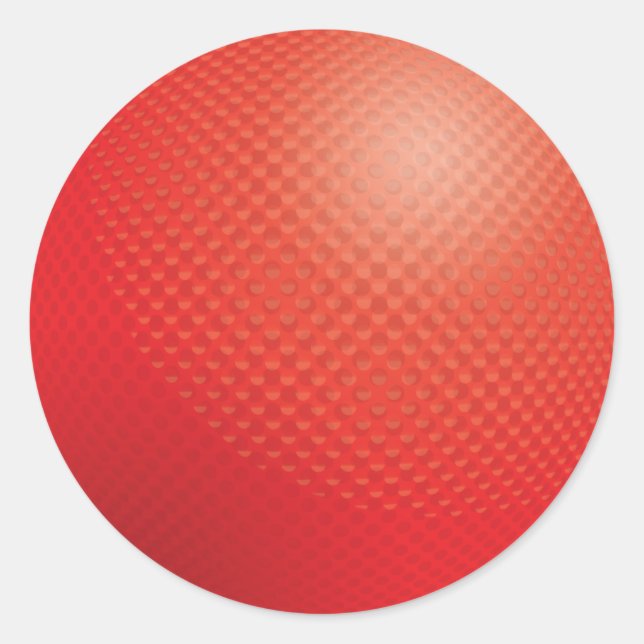 Red Dodgeball Runder Aufkleber (Vorderseite)