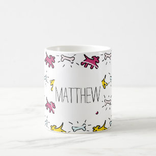 Red Dog Bone Graffiti Style Personalisiert Name Ta Kaffeetasse
