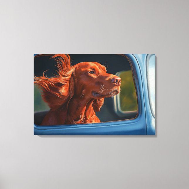 Red Dog Landschaftliche Autofahrt Kunstdrucken Leinwanddruck (Vorderseite)