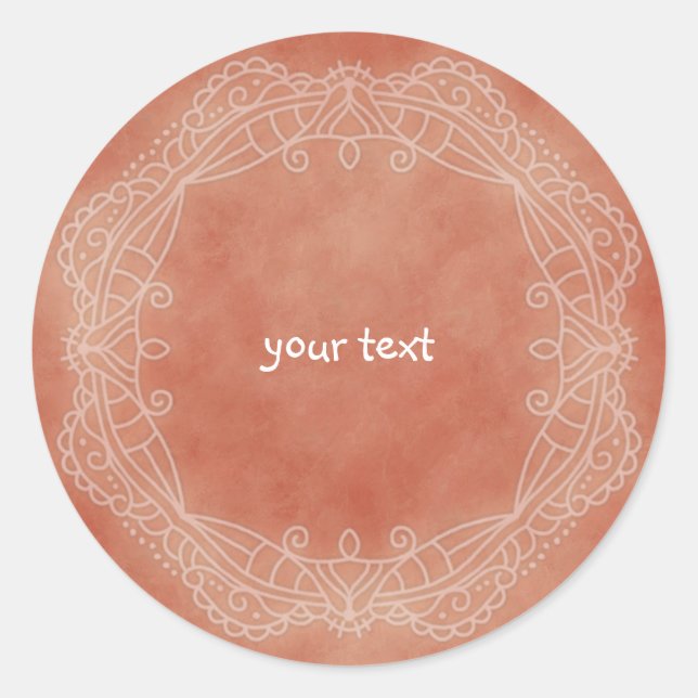 Red Doodle Design Runder Aufkleber (Vorderseite)