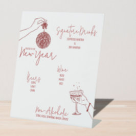 Red Doodle neue Jahre Party Bar Sockelschild