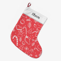 Red Doodle Weihnachtsmuster - Feiertag