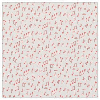 Red Doodled Musiknotens Stoff