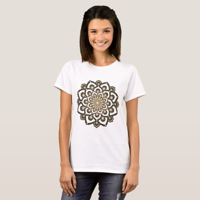 Red Dot Mandala Blume 2 T-Shirt (Vorne ganz)