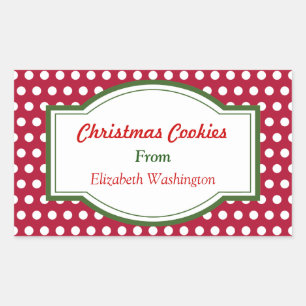 Red Dots Weihnachtsgebäck Geschenk Aufkleber