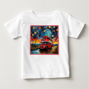 Red Double Decker Bus bei einer starren Nacht, Baby T-shirt