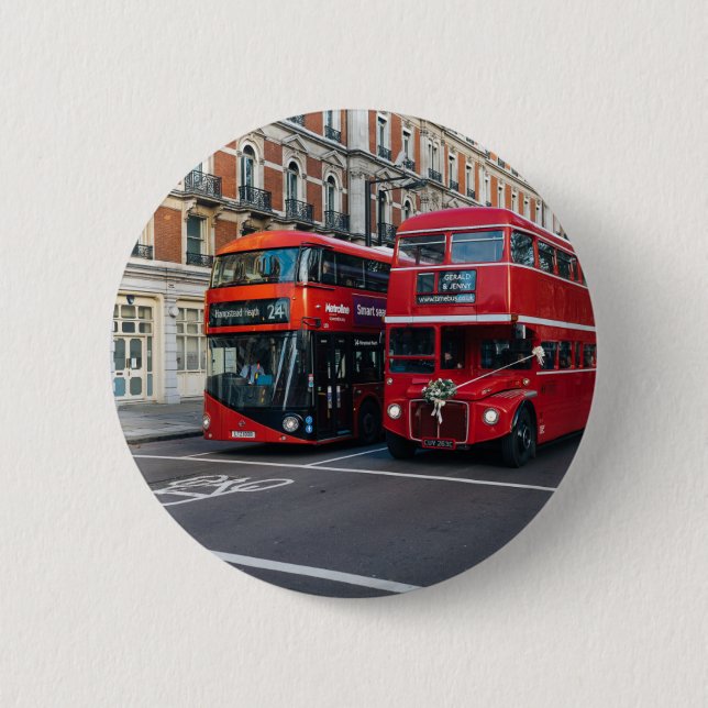 Red Double Decker Buses Button (Vorderseite)