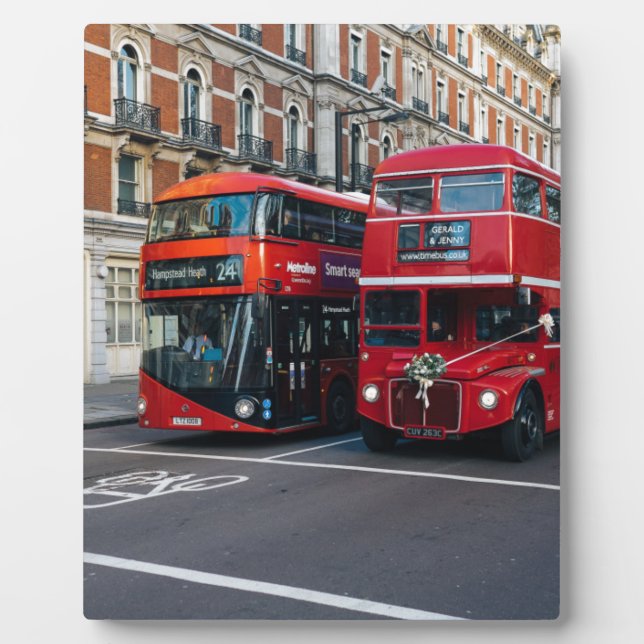 Red Double Decker Buses Fotoplatte (Vorderseite)