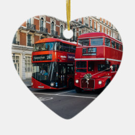 Red Double Decker Buses Keramik Ornament