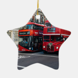 Red Double Decker Buses Keramikornament