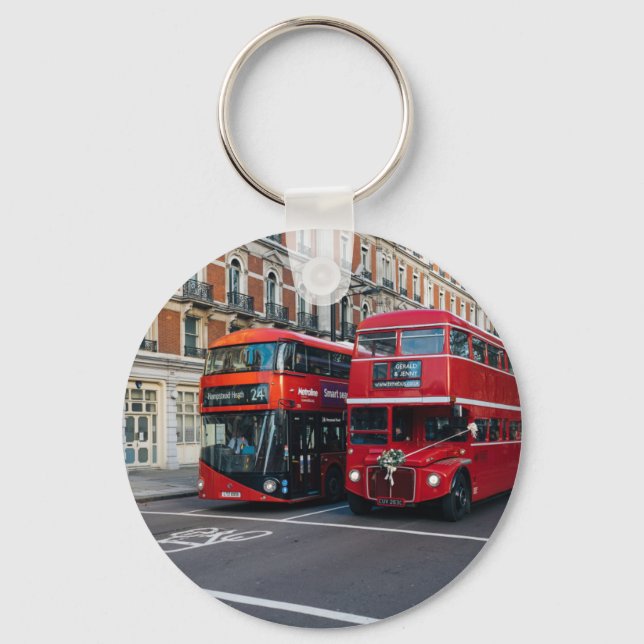 Red Double Decker Buses Schlüsselanhänger (Vorderseite)