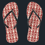 Red Double Happy Chinese Wedding Flip Flops<br><div class="desc">Minimalistisches chinesisches doppeltes Glücksgefühl-Design in schlichten rot-weißen Mustern. Ein elegantes asiatisches Hochzeitsdesign für das moderne und stilvolle Paar. Das doppelte Glück ist ein sehr gutes und viel Glück-Symbol, das bei allen orientalischen Hochzeiten und Feiern verwendet wird. Mit Fett*fa*tin entworfen. Einfach mit eigenen Texten, Fotos oder Bildern anpassen. Für individuelle Anfragen...</div>