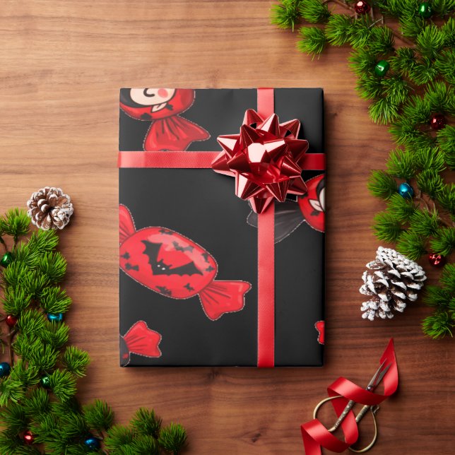 Red Dracula Candy zu Halloween Geschenkpapier (Feiertagsgeschenk)