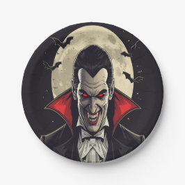 Red Dracula Gothic Horror Halloween Pappteller