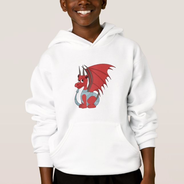 Red Dragon Cartoon Hoodie (Vorderseite)
