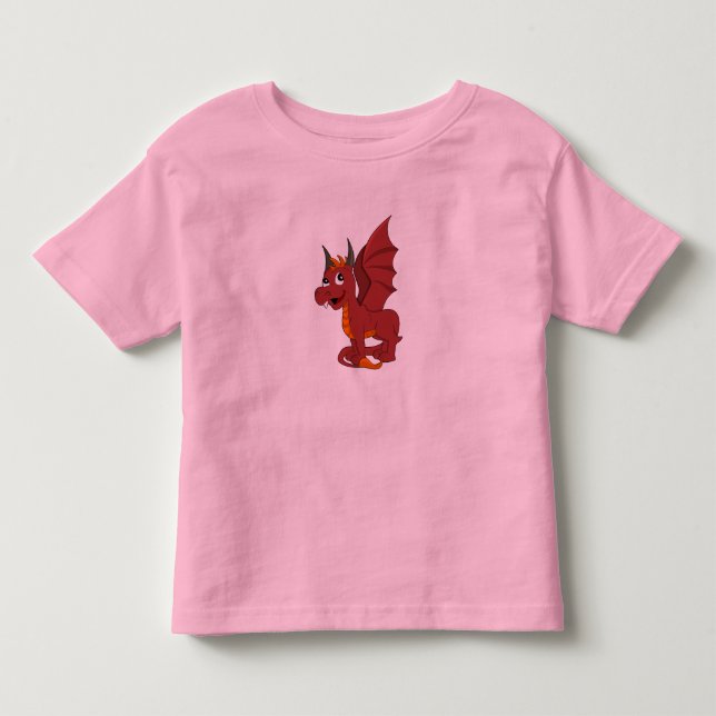 Red Dragon Cartoon Kleinkind T-shirt (Vorderseite)