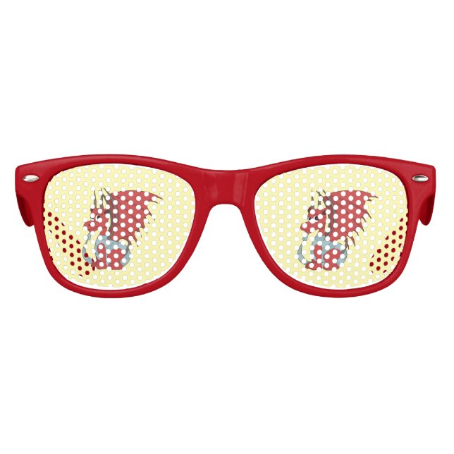 Red Dragon Cartoon Partybrille (Vorderseite)