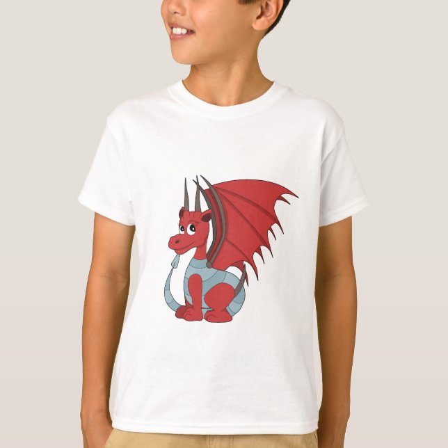 Red Dragon Cartoon T-Shirt (Vorderseite)