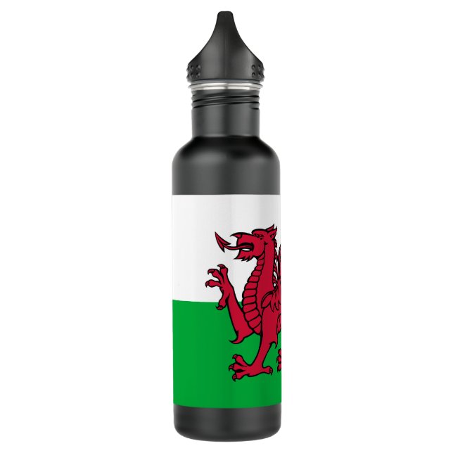 Red Dragon Celtic Flag Wales & Welsh Edelstahlflasche (Links)