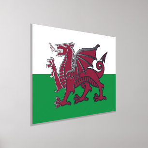 Red Dragon Celtic Flag Wales & Welsh Foliendrucke