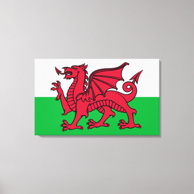 Red Dragon Celtic Flag Wales & Welsh Leinwanddruck (Vorderseite)