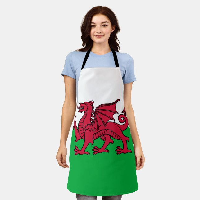 Red Dragon Celtic Flag Wales & Welsh Schürze (Getragen)